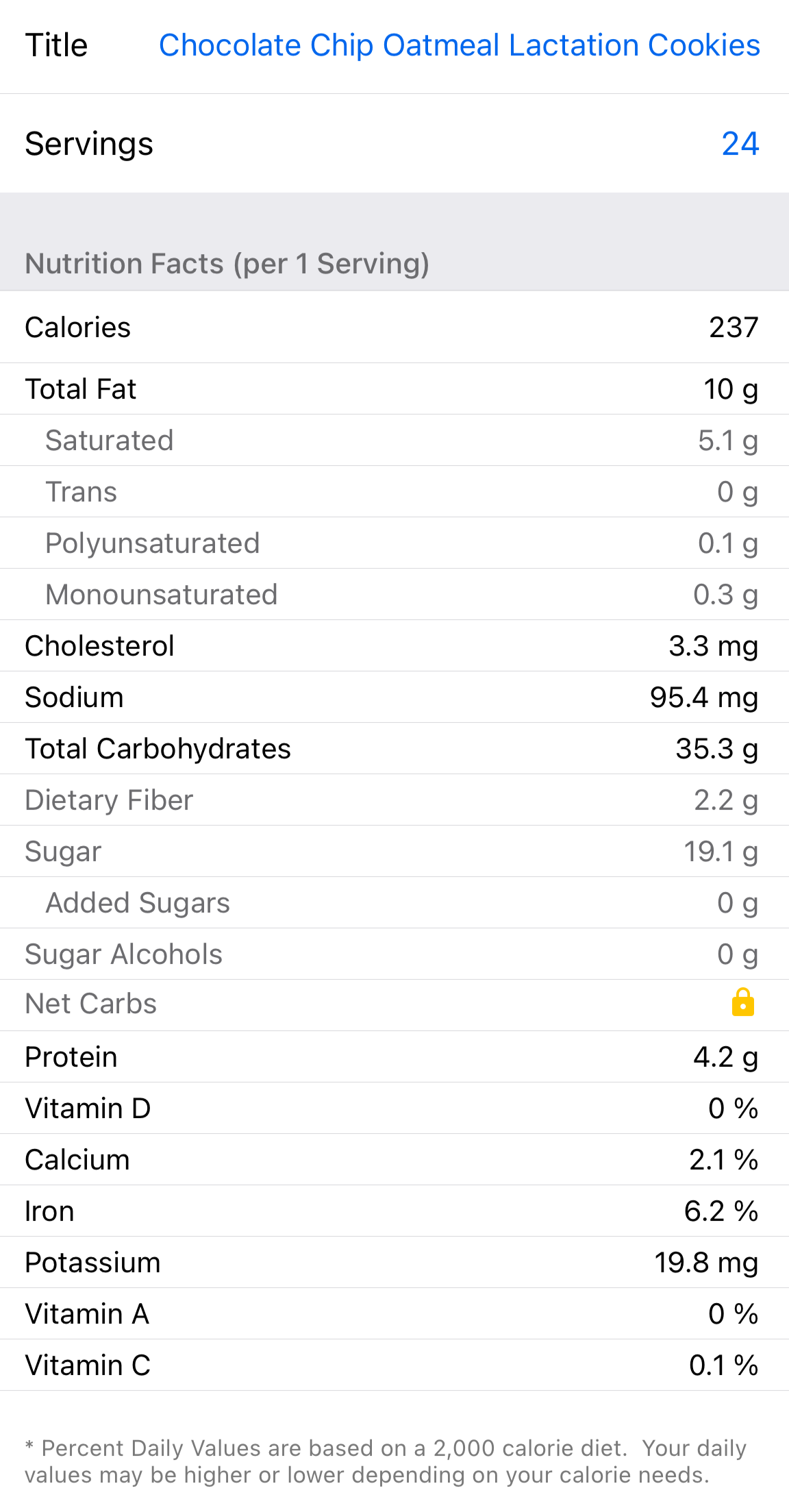 Chocolate Chip Oatmeal Lactation Cookies
